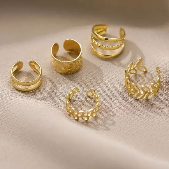 🆕New 5 Pcs Ear Cuff Non Piercing Earring Clip On Cartilage Helix Wrap Earrings - Picture 4 of 7